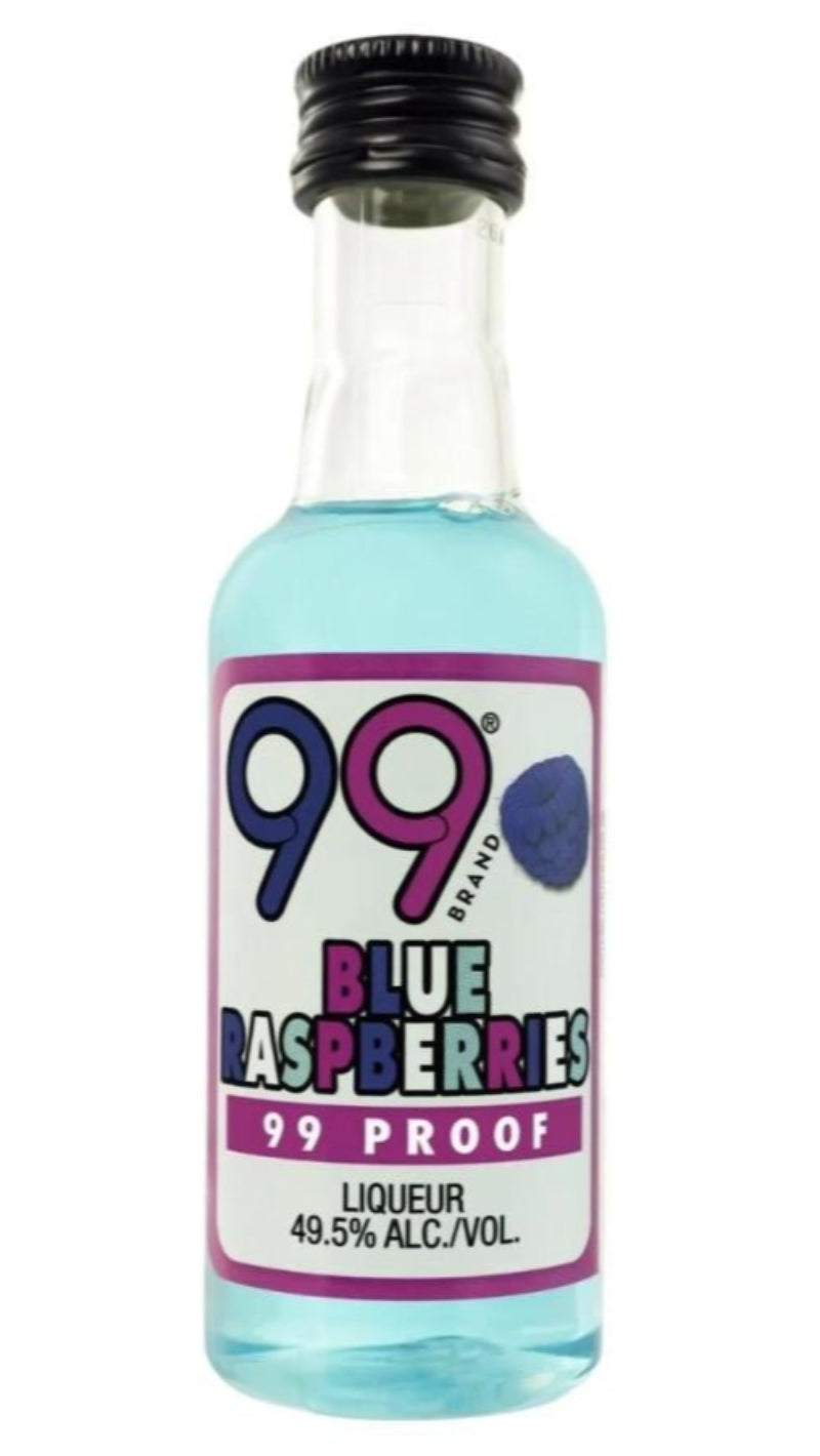 99 Brand Blue Raspberries Schnapps Liqueur 50ML 12PK